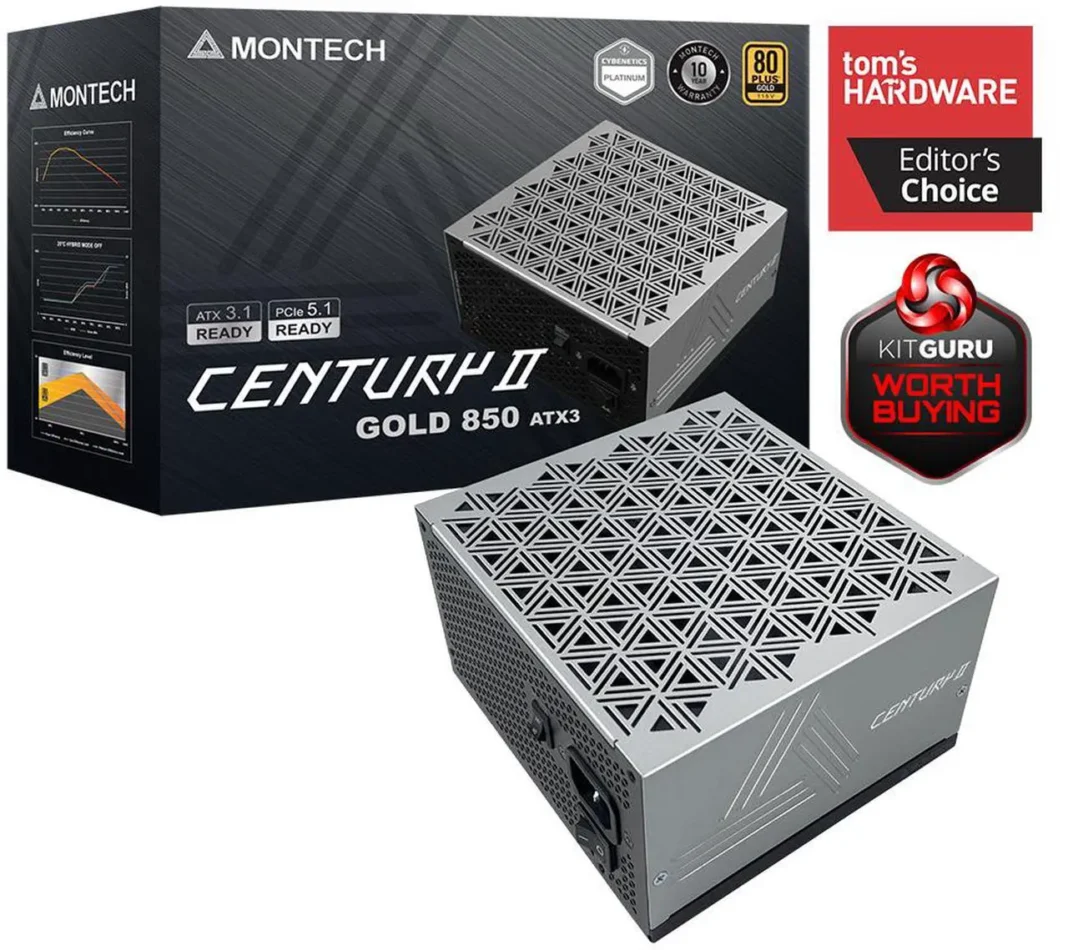 MONTECH CENTURY II – 850W High-End ATX Gaming Power Supply – 80 Plus Gold ($79.90) MONTECH CENTURY II – 850W High-End ATX Gaming Power Supply – 80 Plus Gold ($79.90)