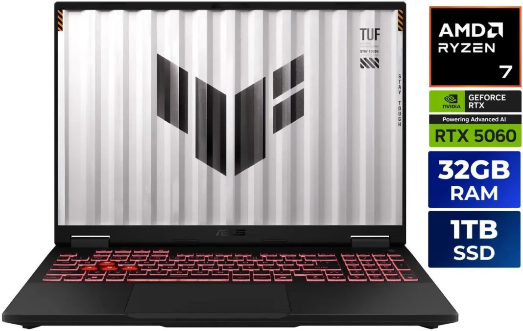 ASUS TUF Gaming A16 – 16″ WQXGA 165 Hz – AMD Ryzen 7 260 – GeForce RTX 5060 Laptop GPU – 32GB Memory DDR5 5600 – 1TB PCIe SSD ($1499.99) ASUS TUF Gaming A16 – 16″ WQXGA 165 Hz – AMD Ryzen 7 260 – GeForce RTX 5060 Laptop GPU – 32GB Memory DDR5 5600 – 1TB PCIe SSD ($1499.99)