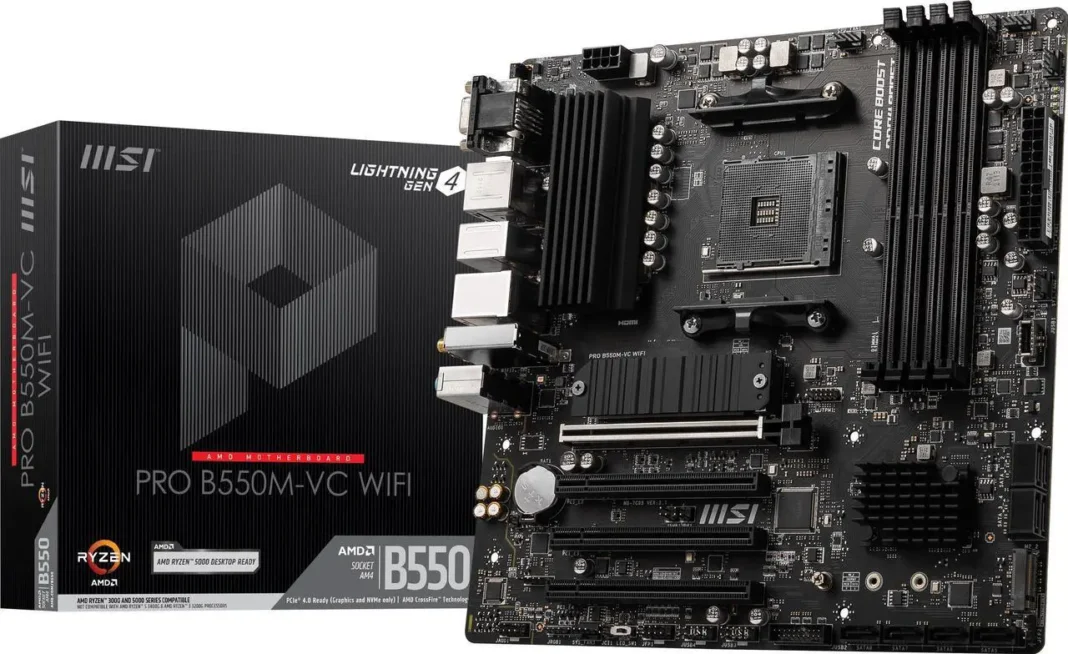 MSI PRO B550M-VC WIFI AM4 MATX AMD Motherboard ($84.99) MSI PRO B550M-VC WIFI AM4 MATX AMD Motherboard ($84.99)