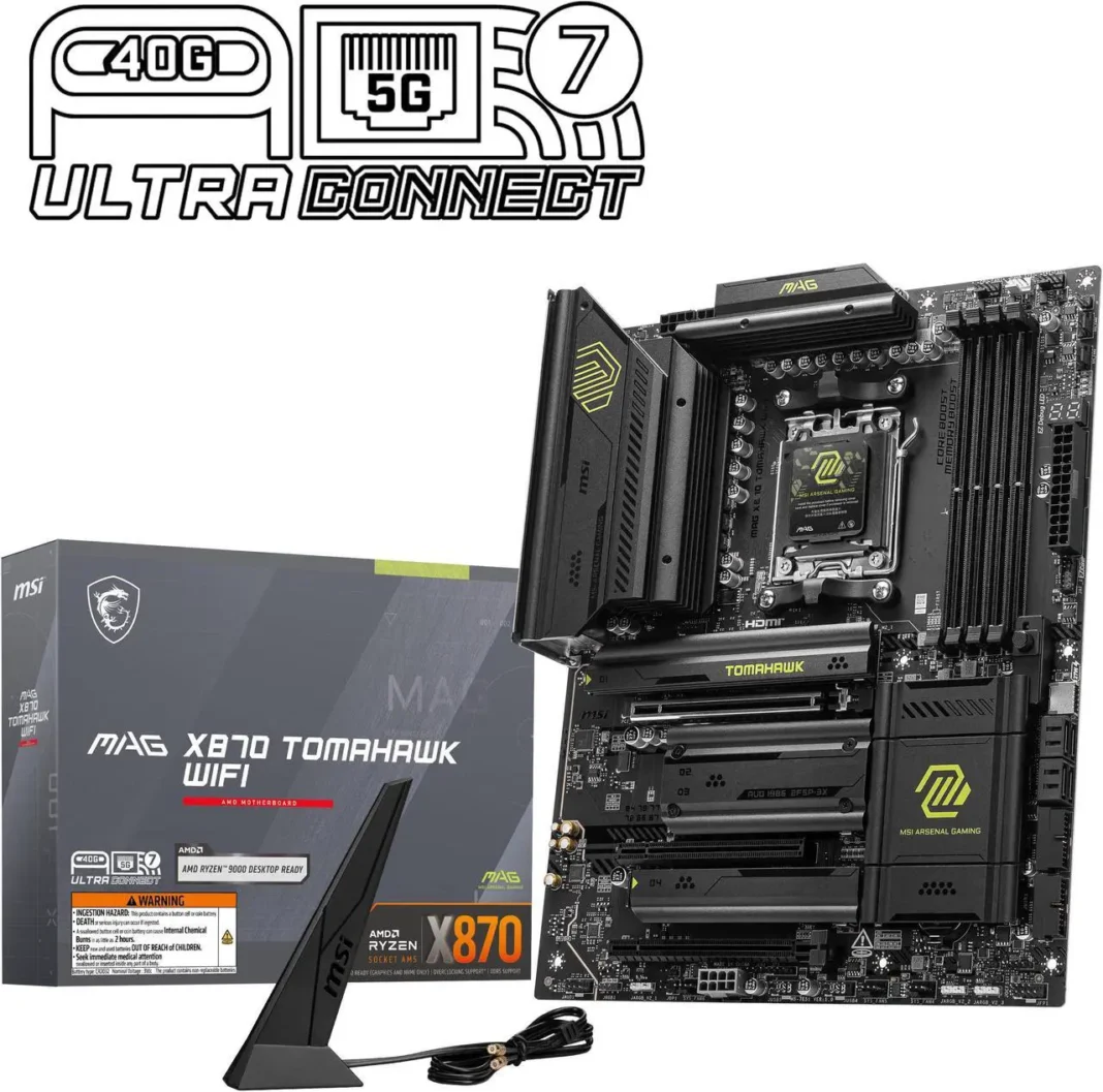 MSI MAG X870 TOMAHAWK WIFI Motherboard, ATX – Supports AMD Ryzen 9000 / 8000 / 7000 Processors ($209.99) MSI MAG X870 TOMAHAWK WIFI Motherboard, ATX – Supports AMD Ryzen 9000 / 8000 / 7000 Processors ($209.99)