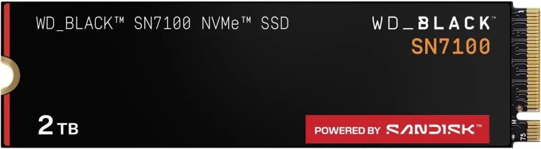 WD_BLACK SN7100 M.2 2280 2TB PCI-Express 4.0 x4 TLC 3D NAND Internal Solid State Drive (SSD) ($299.99) WD_BLACK SN7100 M.2 2280 2TB PCI-Express 4.0 x4 TLC 3D NAND Internal Solid State Drive (SSD) ($299.99)