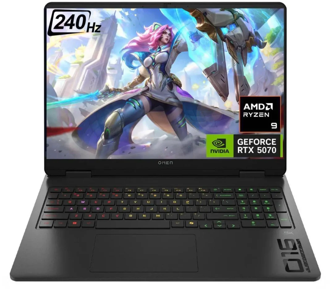 HP Omen Gaming Laptop, 16.1″ WQXGA 240Hz, AMD Ryzen 9 8940HX, NVIDIA RTX 5070, 32GB DDR5 RAM, 2TB SSD ($1729.00) HP Omen Gaming Laptop, 16.1″ WQXGA 240Hz, AMD Ryzen 9 8940HX, NVIDIA RTX 5070, 32GB DDR5 RAM, 2TB SSD ($1729.00)