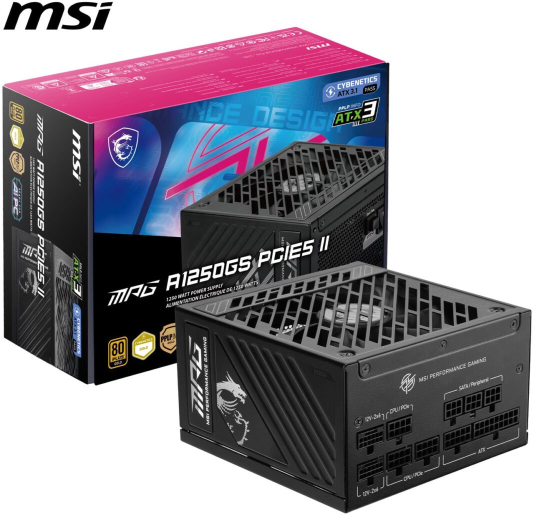 MSI MPG A1250GS PCIE5 II, Fully Modular Gaming 1250W Power Supply ($139.99) MSI MPG A1250GS PCIE5 II, Fully Modular Gaming 1250W Power Supply ($139.99)